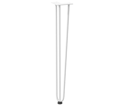 Patas de mesa tipo horquilla 4 uds acero macizo blanco 72 cm