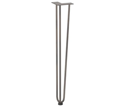 Patas mesa tipo horquilla 4 uds acero macizo acero natural 72cm