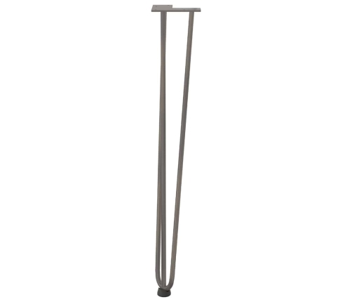 Patas mesa tipo horquilla 4 uds acero macizo acero natural 72cm