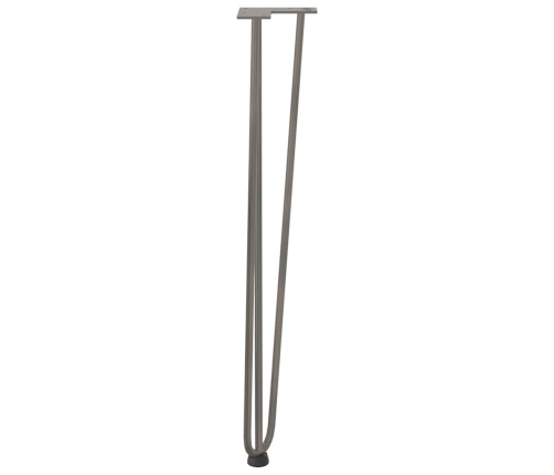 Patas mesa tipo horquilla 4 uds acero macizo acero natural 72cm