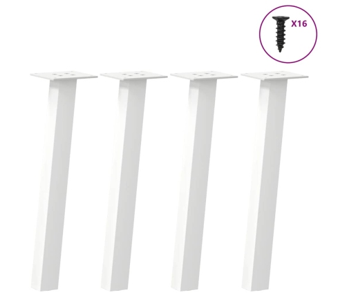 Patas para mesa de centro 4 uds acero blanco 30 cm