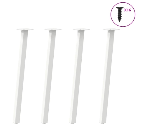 Patas para mesa de centro 4 uds acero blanco 72 cm