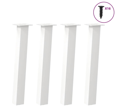 Patas para mesa de centro 4 uds acero blanco 72 cm