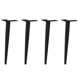 Patas para mesa de centro cónicas 4 uds acero negro 30-31 cm