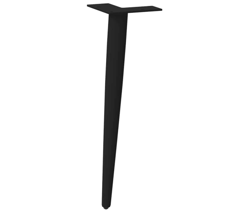 Patas para mesa de centro cónicas 4 uds acero negro 30-31 cm
