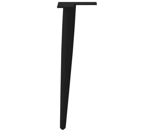 Patas para mesa de centro cónicas 4 uds acero negro 30-31 cm