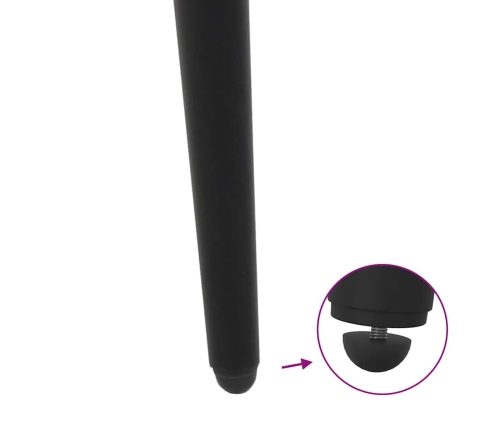 Patas para mesa de centro cónicas 4 uds acero negro 30-31 cm