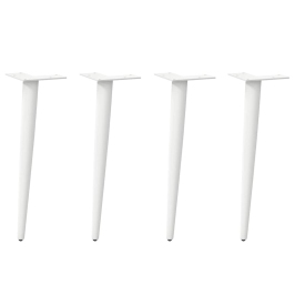 Patas para mesa de centro cónicas 4 uds acero blanco 30-31 cm