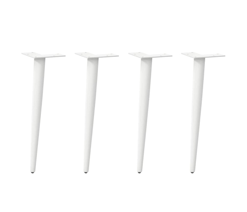 Patas para mesa de centro cónicas 4 uds acero blanco 30-31 cm