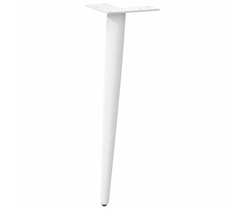 Patas para mesa de centro cónicas 4 uds acero blanco 30-31 cm