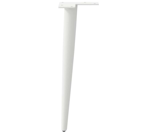 Patas para mesa de centro cónicas 4 uds acero blanco 30-31 cm