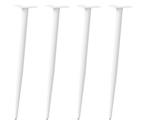 Patas para mesa de centro cónicas 4 uds acero blanco 72-73 cm