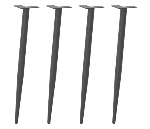 Patas para mesa de centro cónicas 4 uds acero antracita 72-73cm