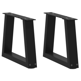 Patas para mesa de comedor forma V 2 uds negro 30x(30-31,3) cm