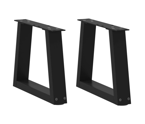 Patas para mesa de comedor forma V 2 uds negro 30x(30-31,3) cm