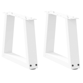 Patas para mesa de comedor forma V 2 uds blanco 30x(30-31,3) cm