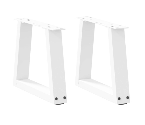 Patas para mesa de comedor forma V 2 uds blanco 30x(30-31,3) cm