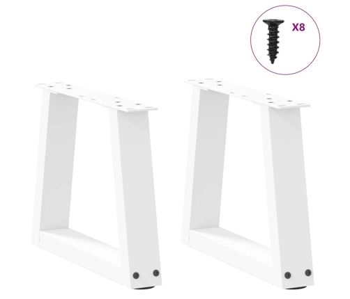 Patas para mesa de comedor forma V 2 uds blanco 30x(30-31,3) cm