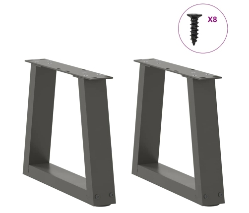 Patas para mesa comedor forma V 2 uds antracita 30x(30-31,3) cm