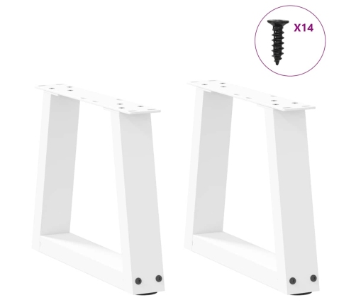 Patas para mesa de comedor forma V 2 uds blanco 40x(30-31,3) cm