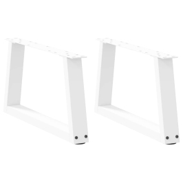 Patas para mesa de comedor forma V 2 uds blanco 50x(30-31,3) cm