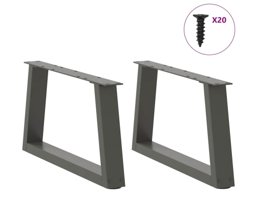 Patas para mesa comedor forma V 2 uds antracita 50x(30-31,3) cm