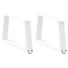 Patas para mesa de comedor forma V 2 uds blanco 70x(30-31,3) cm