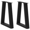 Patas para mesa de comedor en forma de V 2 uds acero negro