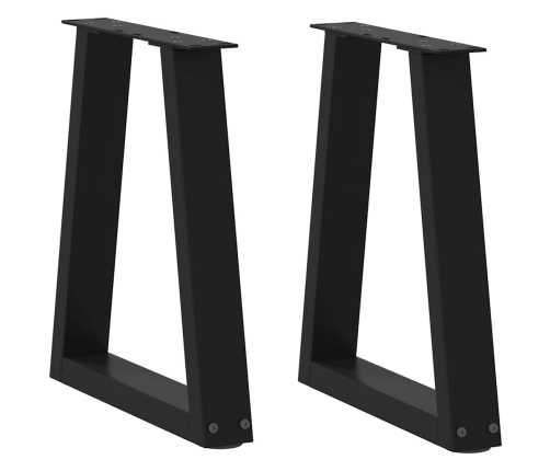 Patas para mesa de comedor en forma de V 2 uds acero negro