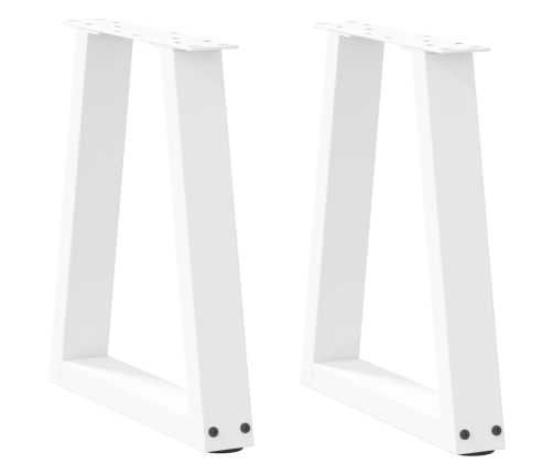 Patas para mesa de comedor en forma de V 2 uds blanco acero