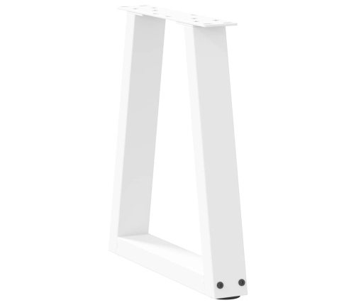 Patas para mesa de comedor en forma de V 2 uds blanco acero