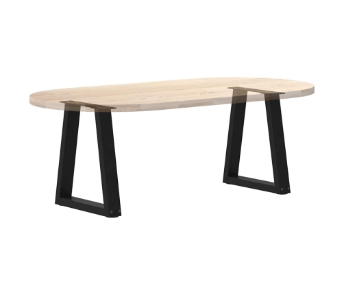 Patas para mesa de comedor en forma de V 2 uds acero negro