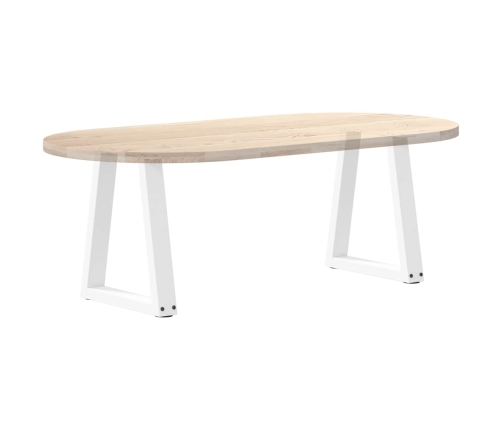 Patas para mesa de comedor en forma de V 2 uds blanco acero