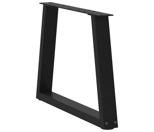 Patas para mesa de comedor forma V 2 uds negro 50x(42-43,3) cm