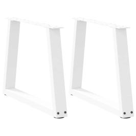 Patas para mesa de comedor forma V 2 uds blanco 50x(42-43,3) cm