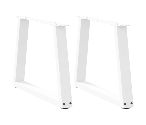 Patas para mesa de comedor forma V 2 uds blanco 50x(42-43,3) cm