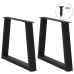 Patas para mesa de comedor forma V 2 uds negro 60x(42-43,3) cm