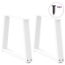 Patas para mesa de comedor forma V 2 uds blanco 60x(42-43,3) cm