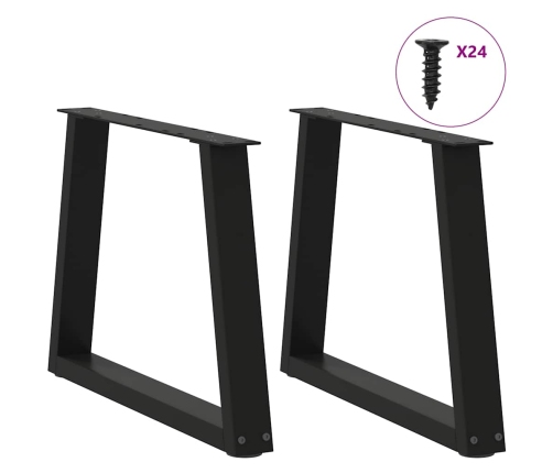 Patas para mesa de comedor forma V 2 uds negro 70x(42-43,3) cm