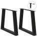 Patas para mesa de comedor forma V 2 uds negro 70x(42-43,3) cm