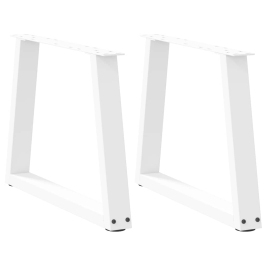 Patas para mesa de comedor forma V 2 uds blanco 70x(42-43,3) cm