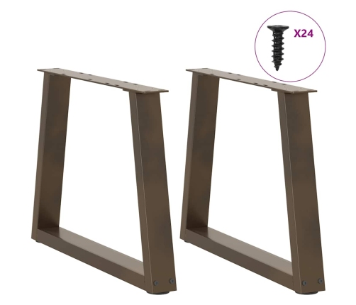 Patas para mesa de comedor forma de V 2 uds acero natural acero