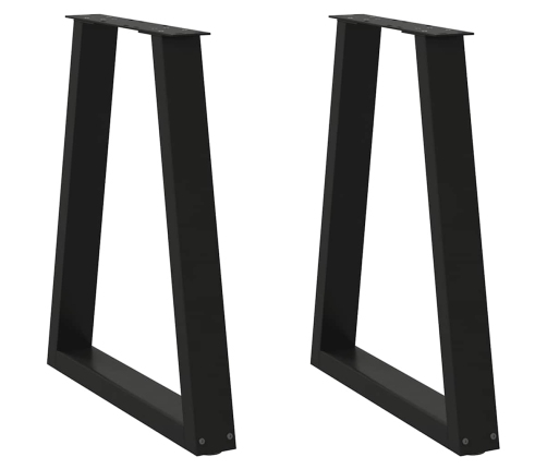 Patas para mesa de centro en forma de V 2 uds acero negro