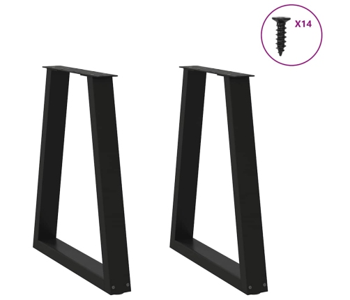 Patas para mesa de centro en forma de V 2 uds acero negro