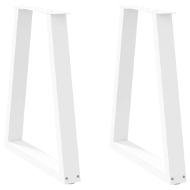 Patas para mesa de centro en forma de V 2 uds acero blanco