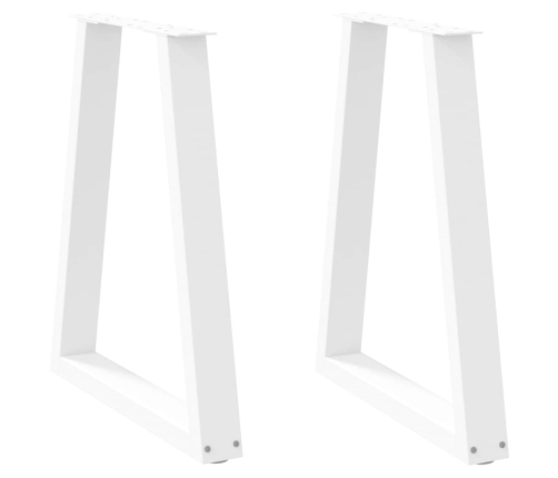 Patas para mesa de centro en forma de V 2 uds acero blanco