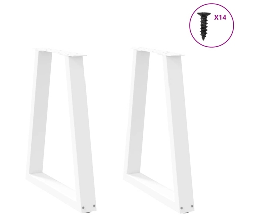 Patas para mesa de centro en forma de V 2 uds acero blanco