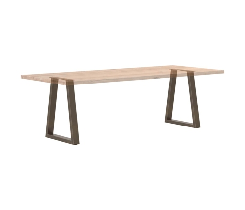 Patas para mesa de comedor en forma de V 2 uds acero natural