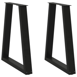 Patas para mesa de centro en forma de V 2 uds acero negro