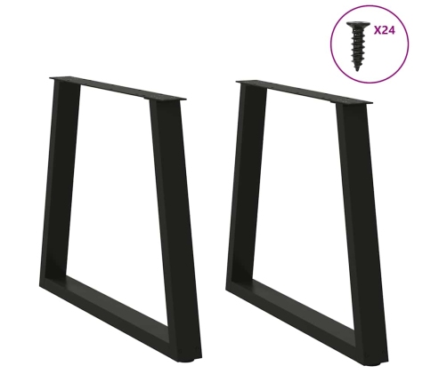 Patas para mesa de comedor forma V 2 uds negro 70x(72-73,3) cm